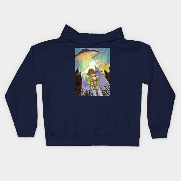 It's A UFO, Yo Kids Hoodie by artofannabellepullen